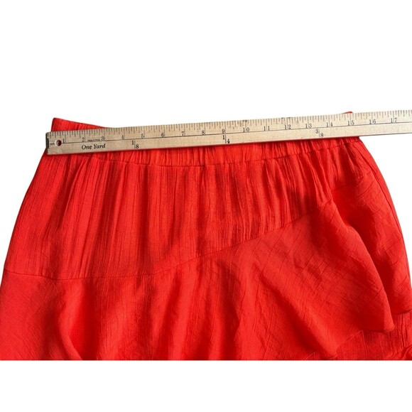 Nanette Lepore Pull on Skirt Women's  Size Large Layered Ruffle Tiers Red Flowy - Picture 9 of 11